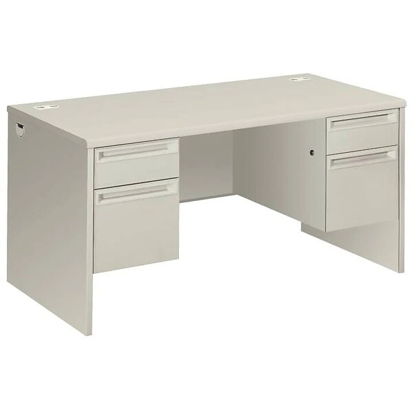 HON® Double Pedestal Desk, Grey/Grey, 60Lx30"W 1 HON® Double Pedestal Desk, Grey/Grey, 60Lx30"W