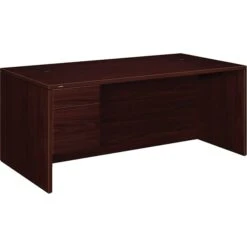 HON 10500 Series 72"W Left Pedestal Desk, Mahogany (H10586LNN)