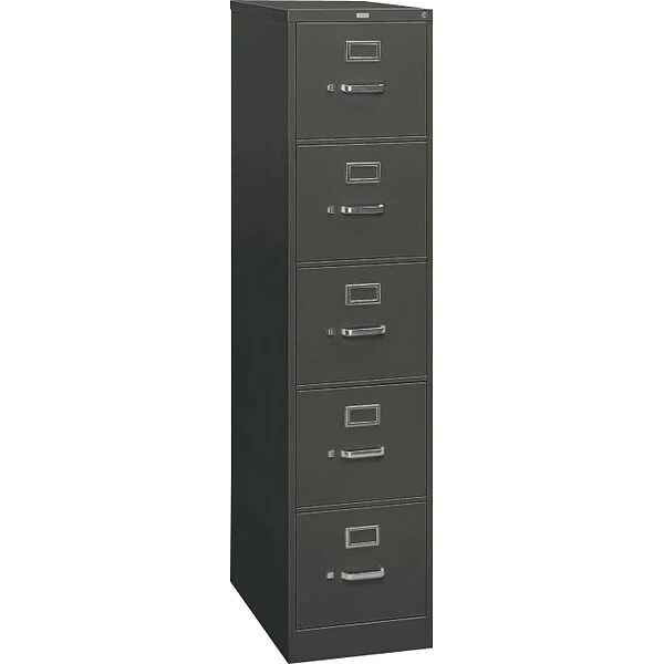 HON 310 Series 5-Drawer Vertical File Cabinet, Letter Size, Charcoal, 26 1/2"D (HON315PS) 2 HON 310 Series 5-Drawer Vertical File Cabinet, Letter Size, Charcoal, 26 1/2"D (HON315PS) - Image 2