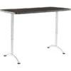 Iceberg Arc Adjustable Height Rectangular Conference Table, Gray Walnut/Silver Legs, 30"-42"H X 60"W X 30"D