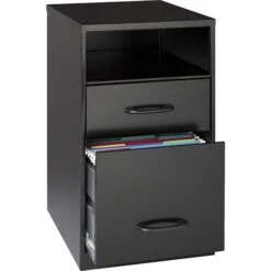 Quill Brand® 2-Drawer Mobile Pedestal Vertical File Cabinet, Black, Letter (18505)