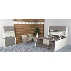 Bestar® Connexion Collection In Sandstone And Slate, Return Table