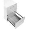 Poppin White + Light Gray Stow File Cabinet With Casters, 2-Drawer, Letter/Legal Size
