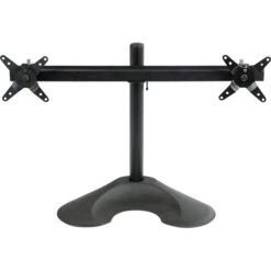 Ergotech Adjustable Dual Monitor Horizontal Desk Stand, Up To 24" Monitors, Black (100-D16-B02)