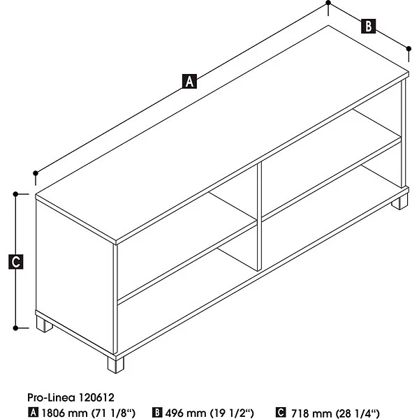 Bestar® Pro-Linea Credenza In Bark Grey 1 Bestar® Pro-Linea Credenza In Bark Grey