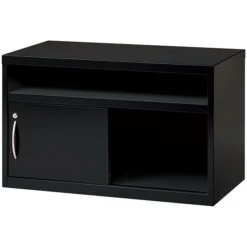 Quill Brand® Low Credenza With Sliding Door, Black, 36"W