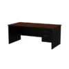 Quill Brand® Modular Right Single Pedestal Desk, Black/Walnut, 36"Dx72"W