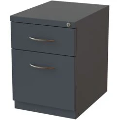 Lorell 2 Drawer Vertical File Cabinet, Mobile Pedestal, Charcoal, Letter, 20"D (LLR79134)