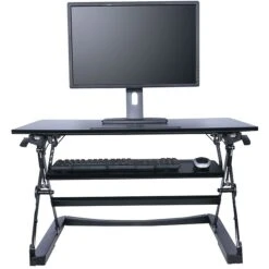 Alera® Sit-Stand Lifting Workstation, Medium, Black