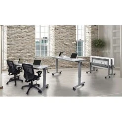 Luxor 59"W Sit & Stand Desk, Melamine (STAND-NESTC-72)