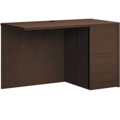 HON 10500 Series Right Return, 2 File Drawers, 48"W, Mocha Finish