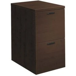 HON 10500 Series Mobile Pedestal, 2 File Drawers, 15-3/4"W X 22-3/4"D, Mocha Finish (HON105104MOMO)