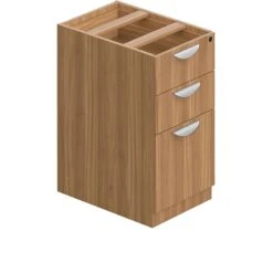 Offices To Go Superior Laminate 22"D Box/Box/File Pedestal With Lock, Autumn Walnut (TDSL22BBF-AWL)