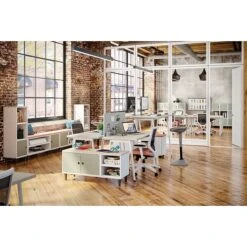 Union & Scale™ Lewis 29"H X 54"W Laminate Office And Computer Writing Desk, Dark Walnut, Tool-Less Assembly (UN55691-CC)