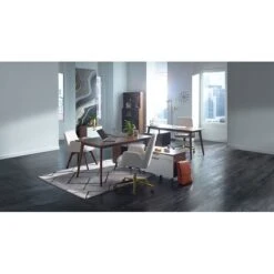 Union & Scale™ MidMod 2-Drawer Lateral File Cabinet, Locking, Letter/Legal, White/Espresso, 29" (UN56967)