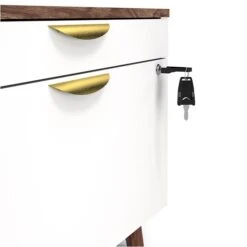 Union & Scale™ MidMod 2-Drawer Lateral File Cabinet, Locking, Letter/Legal, White/Espresso, 29" (UN56967) -Ergot Office Furniture Shop s1201586 s7