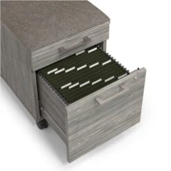 Union & Scale™ Prestige 2-Drawer Vertical File Cabinet, Mobile/Pedestal, Letter/Legal, Gray, 21" (UN56949) -Ergot Office Furniture Shop s1201626 s7