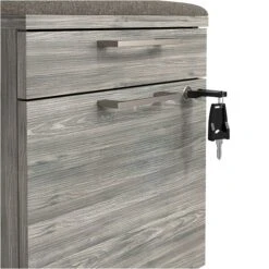 Union & Scale™ Prestige 2-Drawer Vertical File Cabinet, Mobile/Pedestal, Letter/Legal, Gray, 21" (UN56949) -Ergot Office Furniture Shop s1201628 s7