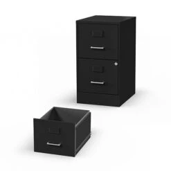 Quill Brand® 2-Drawer Vertical File Cabinet, Locking, Letter, Black, 18"D (52142) -Ergot Office Furniture Shop s1212846 s7