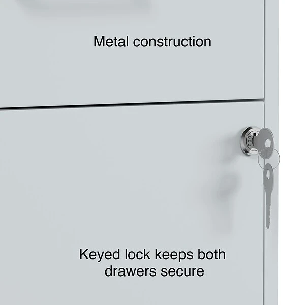 Quill Brand® 2-Drawer Light Duty Vertical File Cabinet, Locking, Letter, Gray, 18" (24363) 4 Quill Brand® 2-Drawer Light Duty Vertical File Cabinet, Locking, Letter, Gray, 18" (24363) - Image 4