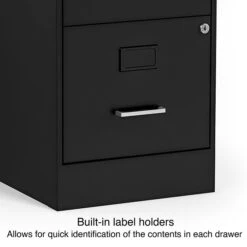 Quill Brand® 2-Drawer Vertical File Cabinet, Locking, Letter, Black, 18"D (52142) -Ergot Office Furniture Shop s1212848 s7