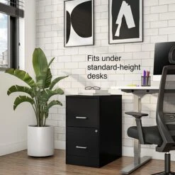 Quill Brand® 2-Drawer Vertical File Cabinet, Locking, Letter, Black, 22"D (52153) 13 Quill Brand® 2-Drawer Vertical File Cabinet, Locking, Letter, Black, 22"D (52153) -Ergot Office Furniture Shop s1212852 s7