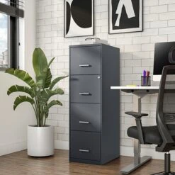Quill Brand® 4-Drawer Vertical File Cabinet, Charcoal, Letter, 18" D (52148) -Ergot Office Furniture Shop s1212855 s7