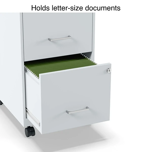 Quill Brand® 2-Drawer Light Duty Vertical File Cabinet, Locking, Letter, Gray, 18" (24363) 2 Quill Brand® 2-Drawer Light Duty Vertical File Cabinet, Locking, Letter, Gray, 18" (24363) - Image 2