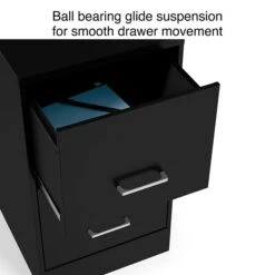 Quill Brand® 2-Drawer Vertical File Cabinet, Locking, Letter, Black, 22"D (52153) 9 Quill Brand® 2-Drawer Vertical File Cabinet, Locking, Letter, Black, 22"D (52153) -Ergot Office Furniture Shop s1212872 s7
