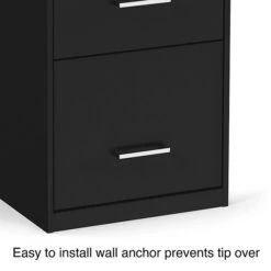 Quill Brand® 4-Drawer Vertical File Cabinet, Locking, Letter, Black, 18"D (52152) -Ergot Office Furniture Shop s1212879 s7