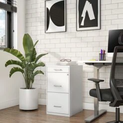 Quill Brand® 3-Drawer Vertical File Cabinet, Locking, Letter, White, 18"D (52144) 13 Quill Brand® 3-Drawer Vertical File Cabinet, Locking, Letter, White, 18"D (52144) -Ergot Office Furniture Shop s1212882 s7
