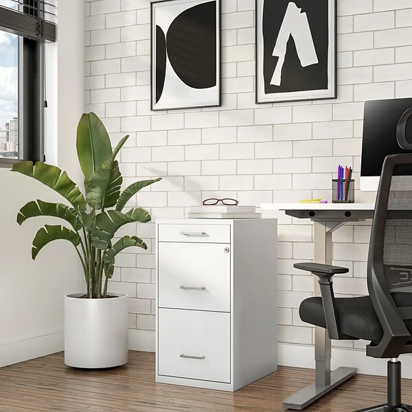 Quill Brand® 3-Drawer Vertical File Cabinet, Locking, Letter, White, 18"D (52144) 7 Quill Brand® 3-Drawer Vertical File Cabinet, Locking, Letter, White, 18"D (52144) - Image 7