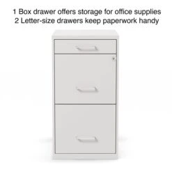 Quill Brand® 3-Drawer Vertical File Cabinet, Locking, Letter, White, 18"D (52144)
