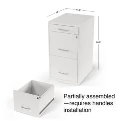 Quill Brand® 3-Drawer Vertical File Cabinet, Locking, Letter, White, 18"D (52144) 12 Quill Brand® 3-Drawer Vertical File Cabinet, Locking, Letter, White, 18"D (52144) -Ergot Office Furniture Shop s1212889 s7