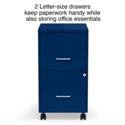 Quill Brand® 2-Drawer Light Duty Vertical File Cabinet, Locking, Letter, Blue, 18" (24362)