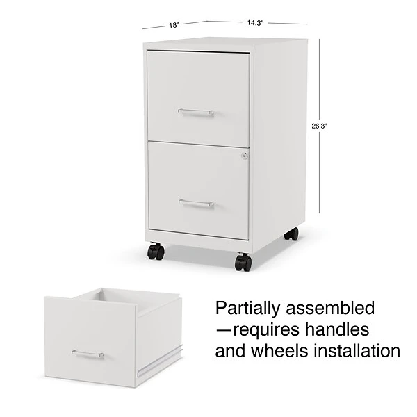 Quill Brand® 2-Drawer Vertical Mobile File Cabinet, Locking, Letter Size, White, 18''D (19634) 7 Quill Brand® 2-Drawer Vertical Mobile File Cabinet, Locking, Letter Size, White, 18''D (19634) - Image 7