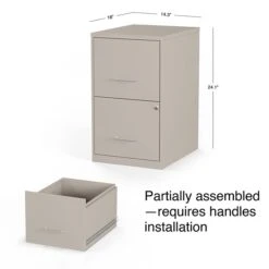 Quill Brand® 2-Drawer Vertical File Cabinet, Locking, Letter, Putty/Beige, 18"D (52150) -Ergot Office Furniture Shop s1212974 s7