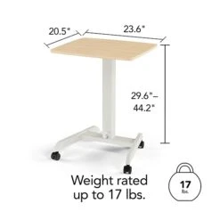 Union & Scale™ Essentials 30"-44"H Adjustable Standing Mobile Desk, Natural (UN60413-CC) -Ergot Office Furniture Shop s1227680 s7