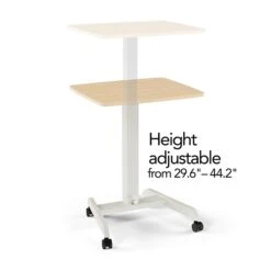 Union & Scale™ Essentials 30"-44"H Adjustable Standing Mobile Desk, Natural (UN60413-CC)