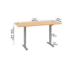 Bush Business Furniture Move 40 Series 28''-48'' Adjustable Standing Desk, Natural Maple/Cool Gray Metallic (M4S7230ACSK) -Ergot Office Furniture Shop sp100981764 s7