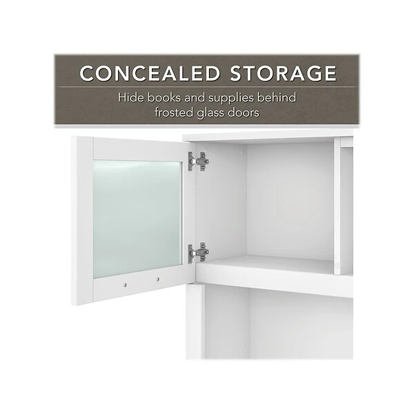 Bush Furniture Somerset 72" Computer Desk With Drawers And Hutch, White (SET018WH) 3 Bush Furniture Somerset 72" Computer Desk With Drawers And Hutch, White (SET018WH) - Image 3