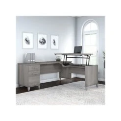 Bush Furniture Somerset 35"-41" Adjustable Desk, Platinum Gray (SET014PG)