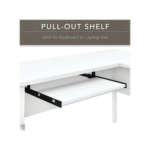 Bush Furniture Somerset 72"W L-Shaped Desk With Storage, White (WC81910K) 2 Bush Furniture Somerset 72"W L-Shaped Desk With Storage, White (WC81910K) - Image 2