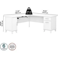 Bush Furniture Somerset 72"W L-Shaped Desk With Storage, White (WC81910K) 10 Bush Furniture Somerset 72"W L-Shaped Desk With Storage, White (WC81910K) -Ergot Office Furniture Shop sp101295397 s7