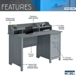 Techni Mobili 47" Table Desk, Gray (RTA-8411-GRY) -Ergot Office Furniture Shop sp101399748 s7