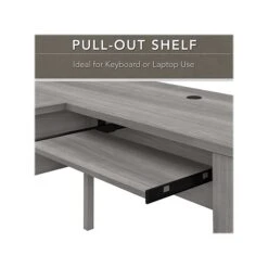 Bush Furniture Somerset 60"W L-Shaped Desk With Hutch, Platinum Gray (SET002PG) -Ergot Office Furniture Shop sp101401324 s7