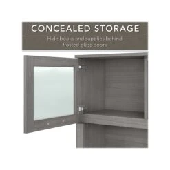 Bush Furniture Somerset 60"W L-Shaped Desk With Hutch, Platinum Gray (SET002PG) -Ergot Office Furniture Shop sp101401325 s7