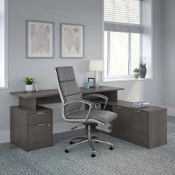 Bush Business Furniture Jamestown 71"W L-Shaped Desk With Drawers, Storm Gray (JTN009SGSU) -Ergot Office Furniture Shop sp101402625 s7
