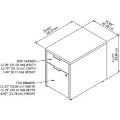 Bush Business Furniture Jamestown 2-Drawer Vertical File Cabinet, Letter/Legal, Fresh Walnut/White, 23.66" (JTF116FWWHSU) 11 Bush Business Furniture Jamestown 2-Drawer Vertical File Cabinet, Letter/Legal, Fresh Walnut/White, 23.66" (JTF116FWWHSU) -Ergot Office Furniture Shop sp101402719 s7