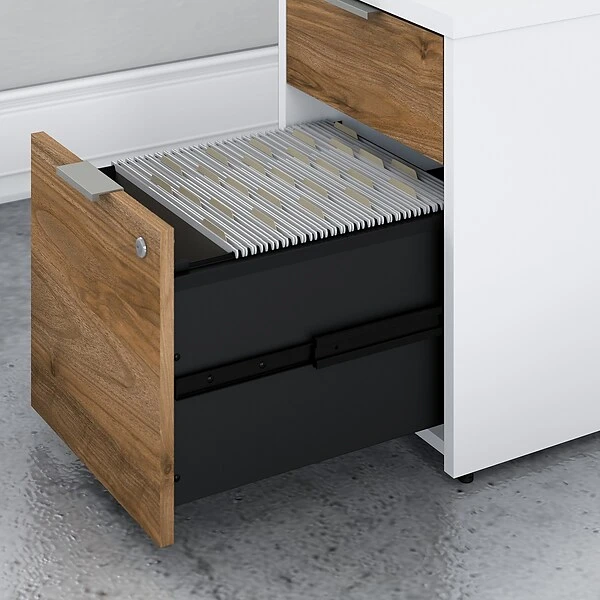 Bush Business Furniture Jamestown 2-Drawer Vertical File Cabinet, Letter/Legal, Fresh Walnut/White, 23.66" (JTF116FWWHSU) 5 Bush Business Furniture Jamestown 2-Drawer Vertical File Cabinet, Letter/Legal, Fresh Walnut/White, 23.66" (JTF116FWWHSU) - Image 5